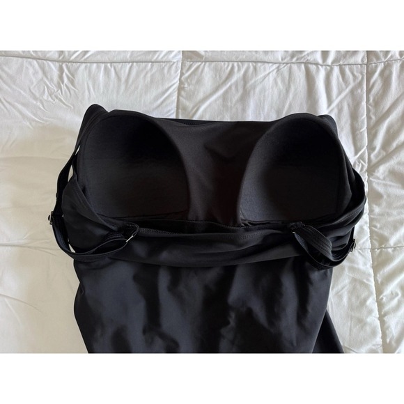 Coastal Rose Women's 16 Bathing Suit One Piece Black Rouche Waist - Picture 5 of 10